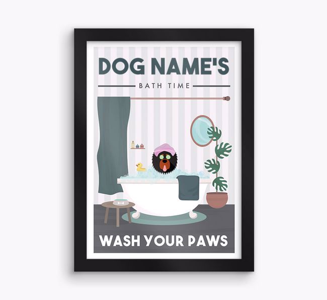 'Bath Time' Print with {breedFullName} Icon